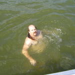 my dad going for a swim