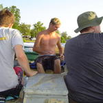 Were going fishing in my boat me (right) Shelby (left) Randy (middle)