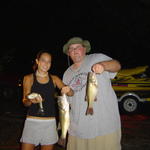 Sherae and I holding our fish.